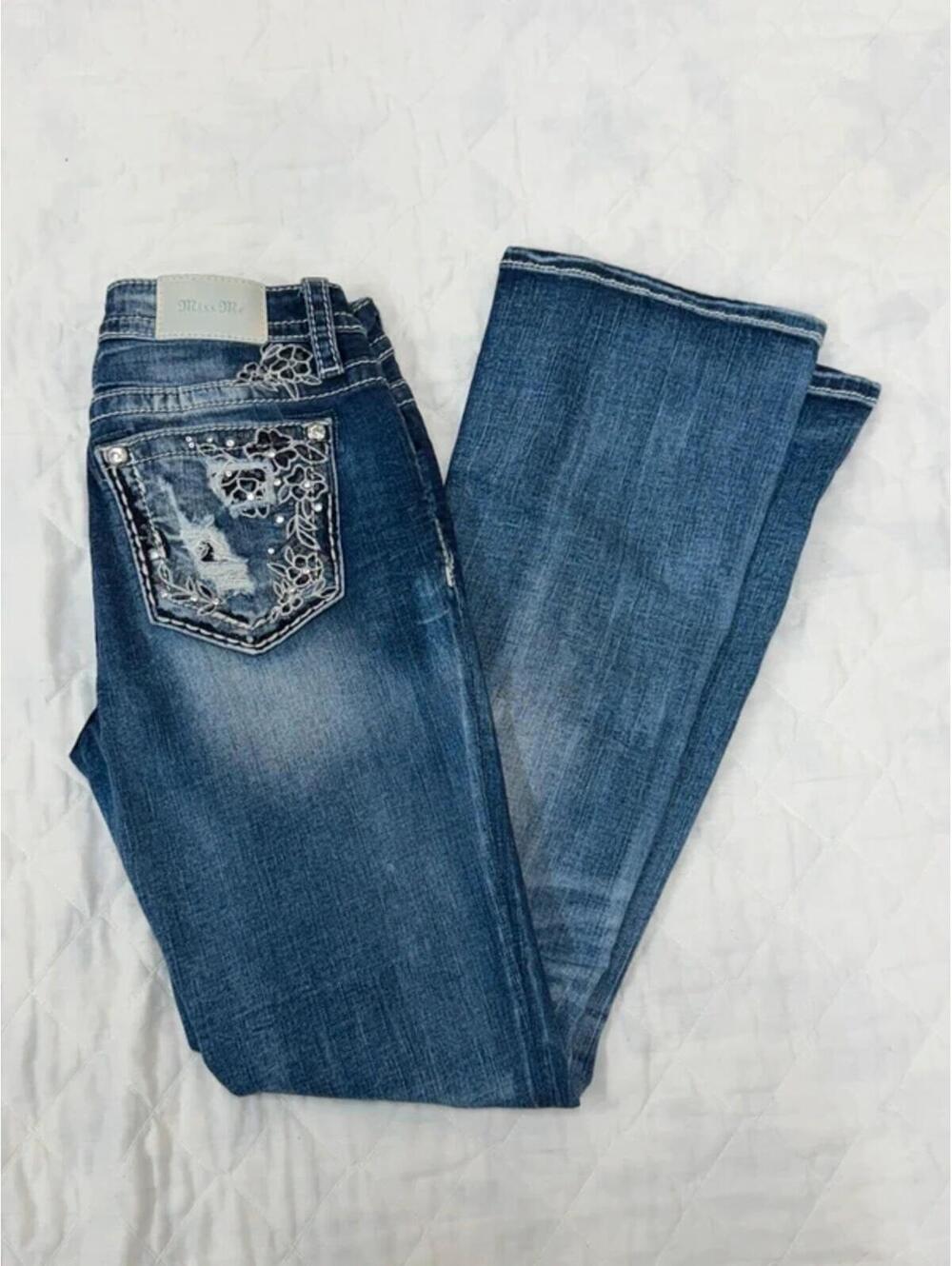 Miss Me Embellished Floral Bootcut Jeans